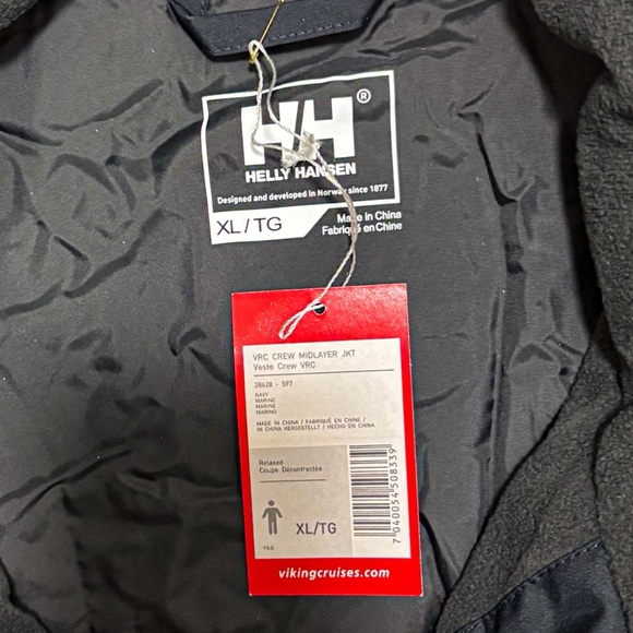 NEW - Helly Hansen Men's XL Viking Cruises Navy Blue Waterproof Rain Jacket Coat - Picture 2 of 6